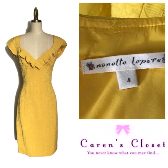 Nanette Lepore Dresses & Skirts - Nanette Lenore Sunflower Yellow Sheath Dress.